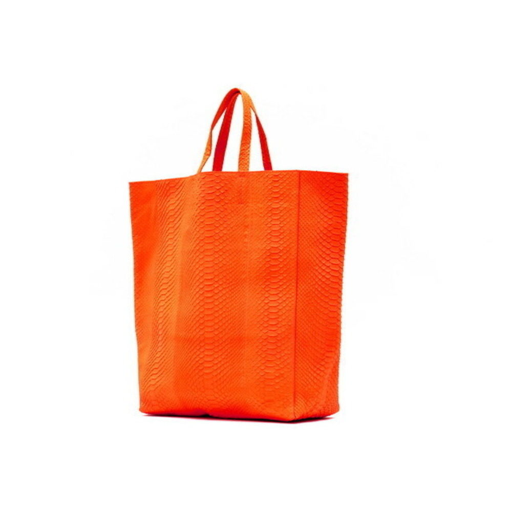 Celine Tote Bag Cabas Python Leather Orange - image 2